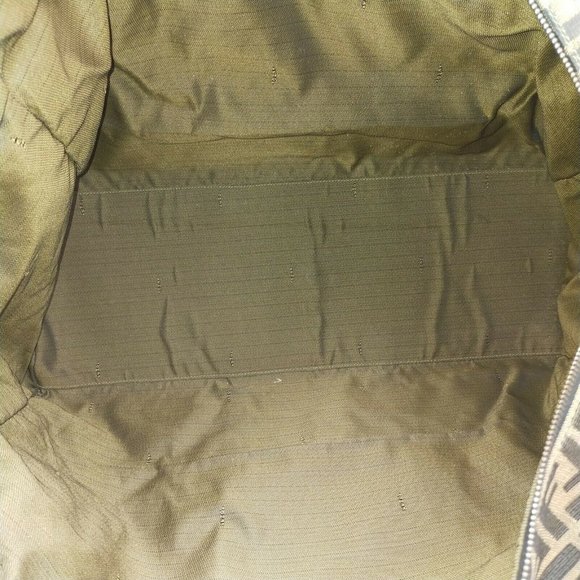 authentic Fendi Boston Bag Brown Canvas - Picture 8 of 10